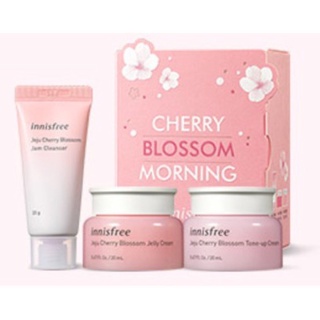 Innisfree Jeju Cherry Blossom Duo Kit Set / Morning Kit Set (Tone Up Cream 20ml, Jelly Cream 20ml, Jam Cleanser 20g)