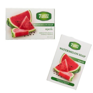 สบู่แตงโม Watermelon Soap สบู่ล้างหน้า ลักกี้เซเว่น Lucky Seven #BC