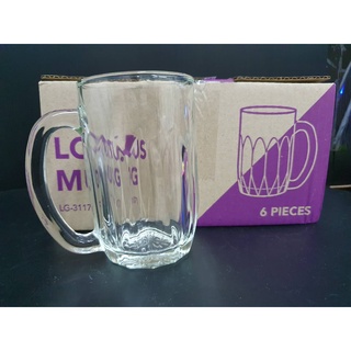 แก้วเบียร์ Luckglass แก้วมัค มีหูจับ ขนาด 330-360 ml. เนื้อหนา ทนทาน ล้างทำความสะอาดได้ง่าย