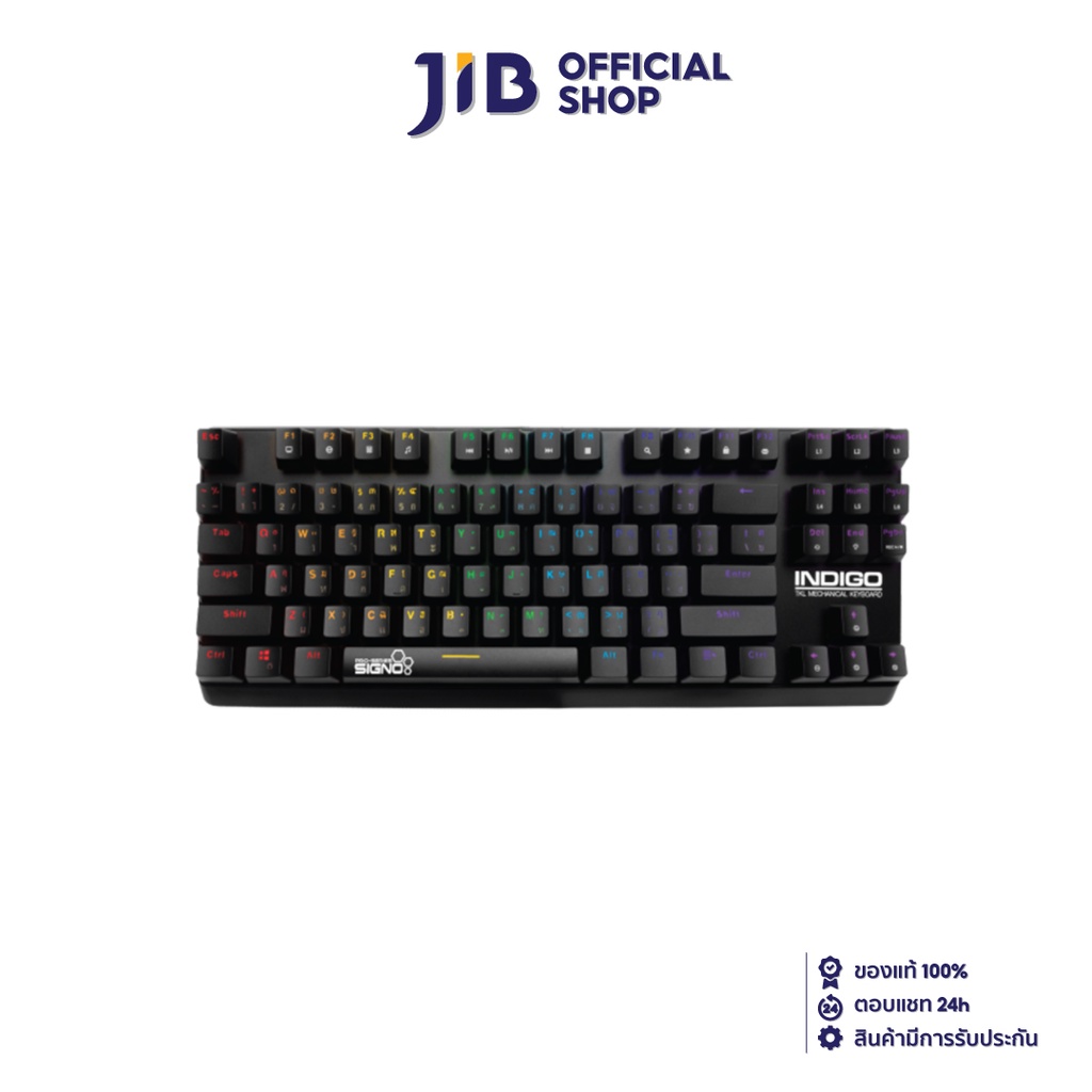 KEYBOARD (คีย์บอร์ด) SIGNO KB-718 INDIGO TKL (MINI RGB LED) (RED OPTICAL SWITCH) (EN/TH)