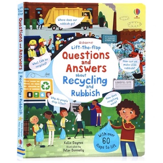 หนังสือ Usborne ภาษาอังกฤษ Lift-the-Flap Questions and Answers recycling and rubbish(EST)