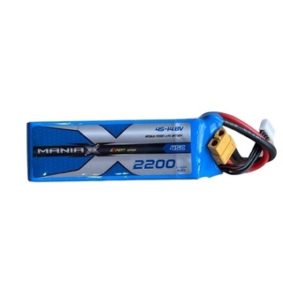 [แบตเตอรี่ 4เซล] ManiaX 4S 14.8V. 2200mAh 45C XT60 plug Lipo battery pack