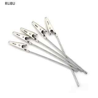 Rubu ใหม่ คลิปปากจระเข้ โลหะ ทดสอบไฟฟ้า ไม่มีฉนวนกันความร้อน ยาว 10 ซม. 10 ชิ้น