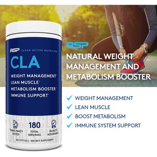 [✔พร้อมส่ง✔ขนาดสุดคุ้ม 180เม็ด] แพกเกจใหม่ CLA 🇺🇸USA RSP Nutrition, CLA อาหารเสริมดูแลรูปร่าง