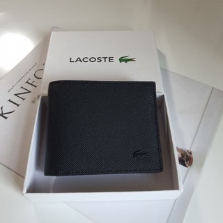 LACOSTE WALLET WITH ZIP POCKET กระเป๋าสตางค์แบบพับ2ตอนสำหรับผู้ชาย