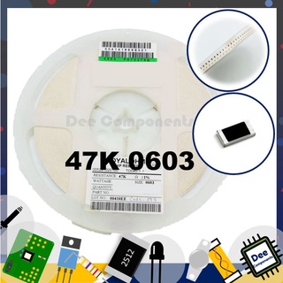 47K Ohm 0603 ±1% 100 mW ±100ppm/℃ 0603WAF4702T5E ROYAL OHM  1-A2-37 (ขายยกแพ็ค 1 แพ็ค มี 100 ชิ้น)