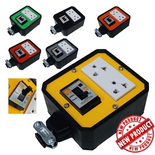 บล๊อคยางพาราแท้ JPS 2 ช่องเสียบ มี เบรกเกอร์ มีไฟแสดงการทำงาน 4x4 BK (Without power cord)