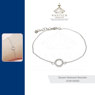 💎👩🏻‍⚕️ [เครื่องประดับ | ปลอดภัย] สร้อยข้อมือ คนแพ้ง่าย : Round Diamond Bracelet (SVB-0006) Nantich Jewelry