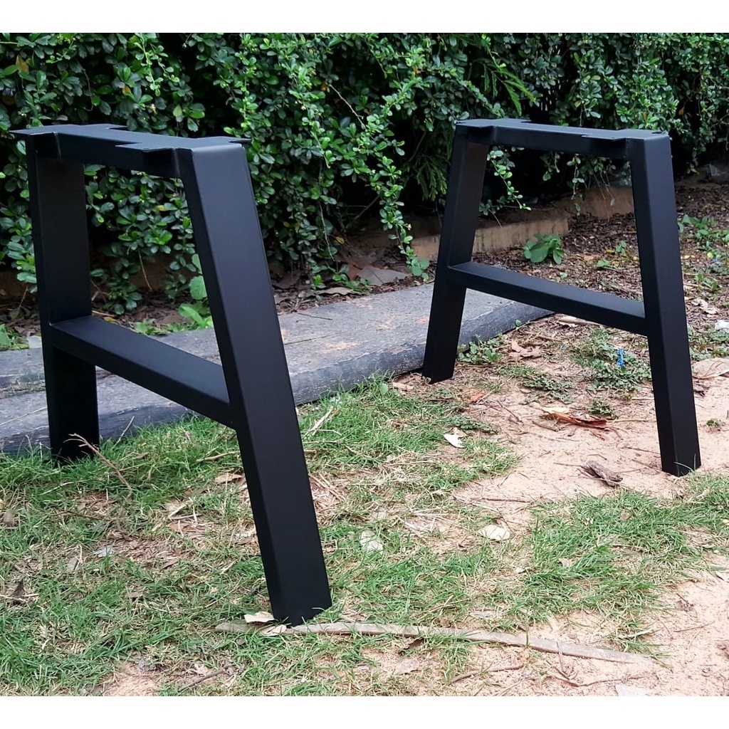 Pradoo'Siam ขาโต๊ะเหล็ก ขาเหล็ก DIY ทรงสี่เหลี่ยม 1คู่ ก40xส40cm สีดำด้าน Coffee Table Legs ขาโต๊ะกลาง โต๊ะกาแฟ