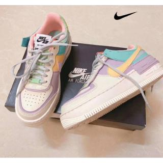 Air Force 1 Shadow CI0919-101 "Macaroon" Macaron Candy กล่องแท้ชั้นบนสุดของแท้