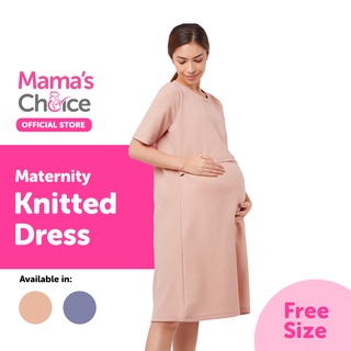 Mamas Choice ชุดคลุมท้อง ชุดให้นมลูก ผ้านิต นุ่มนิ่ม ยืดหยุ่น ใส่สบาย ไม่ร้อน - Maternity Knitted Dress