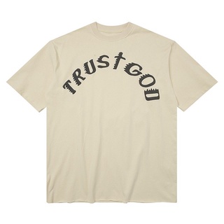 เสื้อยืดเด็กผช เสื้อผู้ชายเท่ เสื้อคู่รัก - TRUSTGOD เสื้อยืดด้านหน้าและด้านหลังผ้าฝ้าย เสื้อยืดชาย