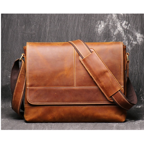 กระเป๋าสะพายผู้ชาย หนังแท้ หนังวัวแท้ Leatherbag ใส่เอกสาร วินเทจ รุ่น TA01