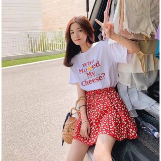 Cheeze Set 🧀 💓งานเกาหลี น่ารักมากกกค่ะ ชุดเซ็ทเสื้อยืดสกรีนลายชีสน่ารักกรุบๆ