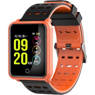 สีส้ม-สมาร์ทวอชแฟชั่น SmartWatchจอสี รุ่น N88 หน้าจอระบบทัชสกรีน ips ความคมชัดสูง มีระบบการวัดก้าวเดินเป็นรีโมทถ่ายรุปได