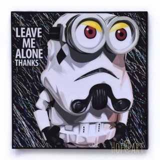 Minion Stormtrooper มินเนี่ยน สตอร์มทรูปเปอร์ Star Wars สตาร์วอร์ส รูปภาพ​ติด​ผนัง​ pop art แต่งบ้าน ของขวัญ กรอบรูป​