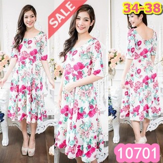 Sale++ (อก34-38) ทองย้อย 10701 lily Classic Design!!-เดซี่เดรสลายสวนลิลลี่ดอกไม้หรู Lovely-Catty