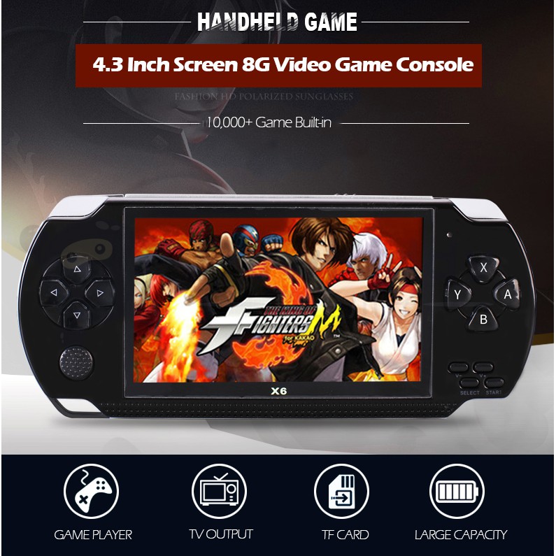ใหม่ เครื่องเล่นเกม 8GB PSP Game Console 3000+ games MP4 MP5 Ebook 4.3