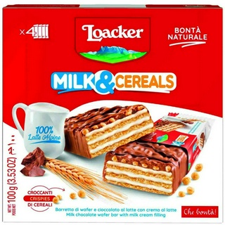 Loacker Milk &amp; Cereals น้ำหนัก 100 กรัม EXP.31/03/24