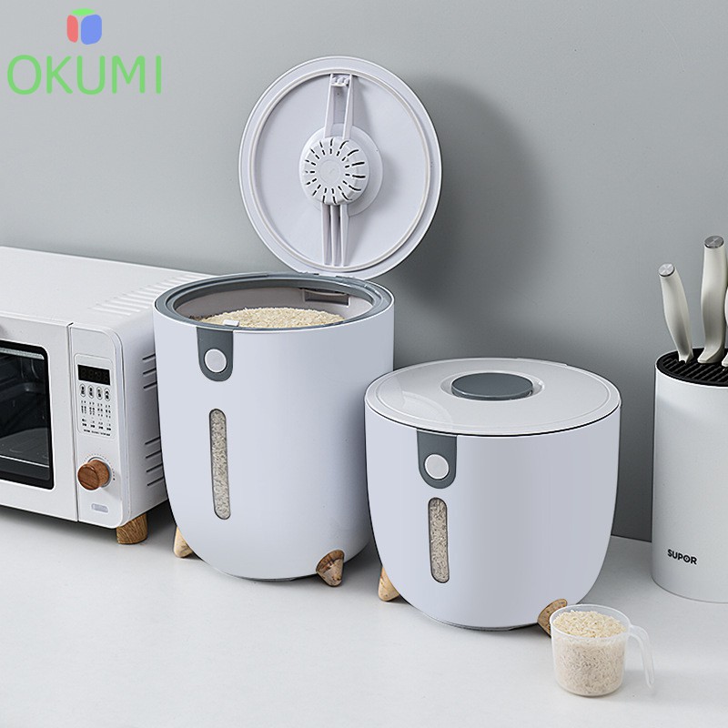 OKUMI_SHOP กล่องเก็บข้าวสาร กล่องเก็บของ ถังเก็บข้าวสาร มี 2 ​​ขนาดให้เลือก