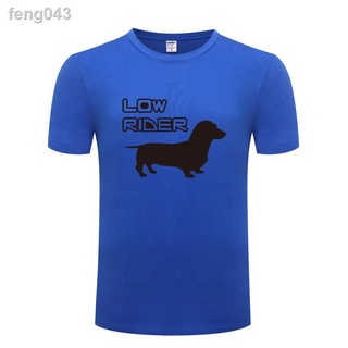 ㍿☃เสื้อยืดแขนสั้นผู้ชาย low rider-dachshund wiener dog การ์ตูนน่ารัก Creative TOP พิมพ์