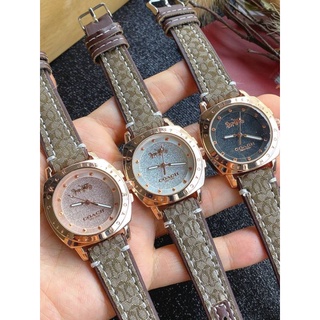 **Nuae_shop** COACH WATCH 🧡 โคทสายหนังซิกเนเจอร์ตัวใหม่ล่าสุดขอบออริจินอล หน้าปัดกลิตเตอร์ รหัสสินค้า2401