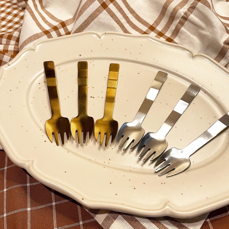 ส้อม ส้อมสไตล์เกาหลี มินิมอล Dessert Forks พร้อมส่ง Shopee Thailand