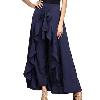 ✨felicelife✨Women Summer Elegant Chiffon Ruffle Skirt Wide Leg Pants