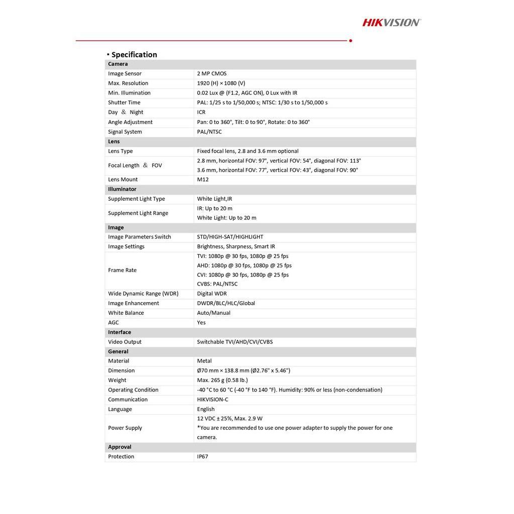 HIKVISION ชุดกล้องวงจรปิด 2MP รุ่น iDS-7208HQHI-M1/XT + DS-2CE16D0T-EXLF จำนวน 8 ตัว - แบบเลือกซื้อ - รูปที่ 2