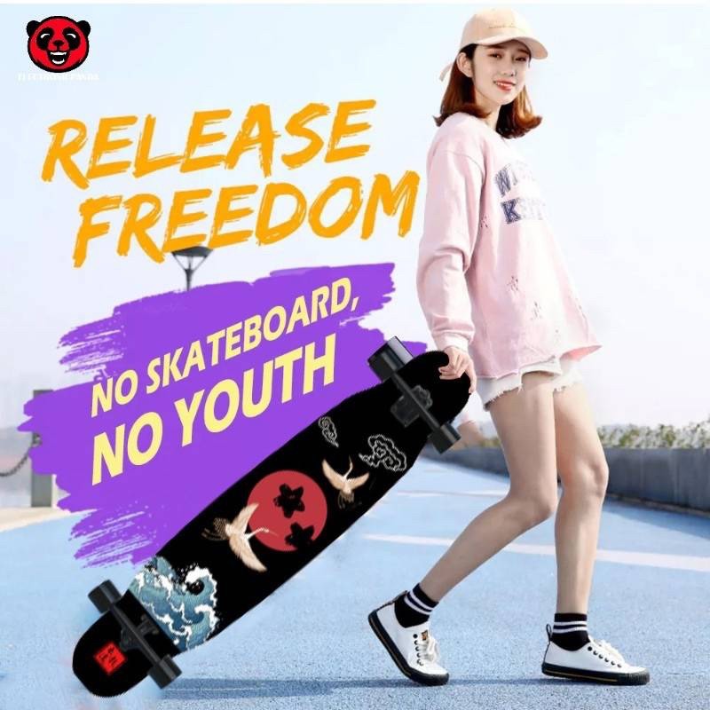 🛹🛹 สเก็ตบอร์ด ลองบอร์ด Longboard Skateboard longboard 80cm longboard FreeStyle รับน้ำหนักได้ 150 กก.