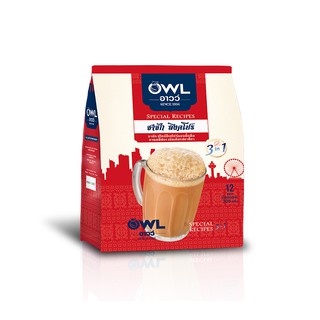 (12 ซอง) Owl Singapore Teh Tarik Milk Tea อาวว์ ชานมปรุงสำเร็จ ชาชักสไตล์สิงคโปร์แบบดั้งเดิม 300 กรัม