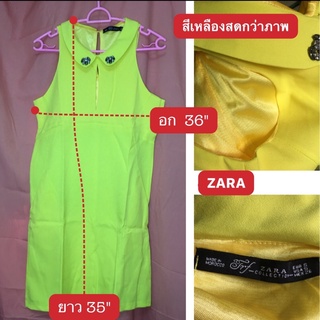 zara เดรสสีเหลืองสด ใหม่มากๆส่งต่อ