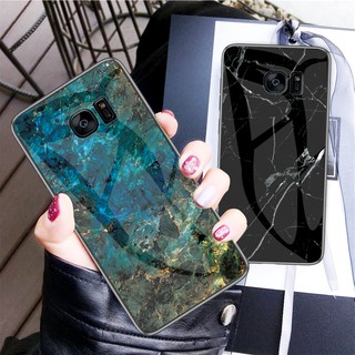 💕💕 Samsung Galaxy J7 Plus J7+ S7 Edge J5 J7 Prime 2 Pro A6 Plus 2018 Marbled Glass Phone Casing เคสโทรศัพท์