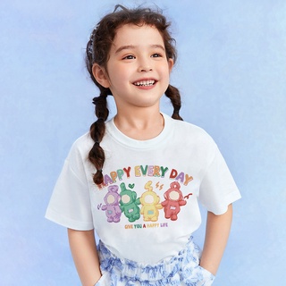 Teletubbies เสื้อยืดลําลอง แขนสั้น แฟชั่นสําหรับเด็กผู้หญิง