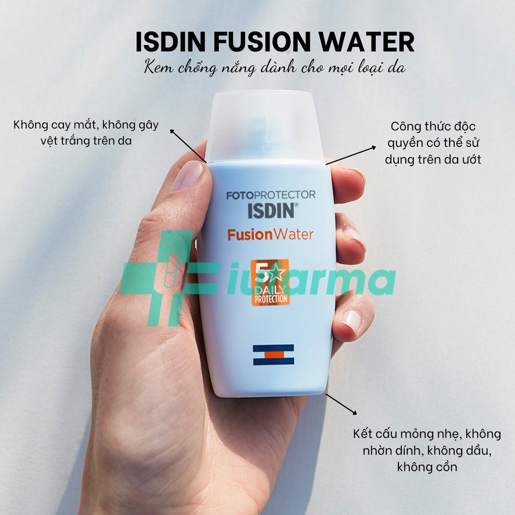 Isdin Fotoprotector Fusion Water &amp; Active Unify ครีมกันแดด ISDIN Fotoprotector Water &amp; Active Unify Oil Resistance, สเปนปราศจากสิว