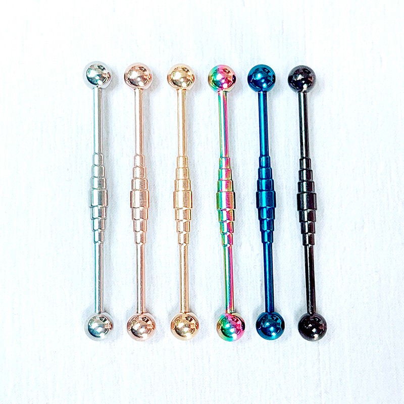 จิวดามหูสแตนเลสแท้ 316L จิวหู barbell industrial JE056