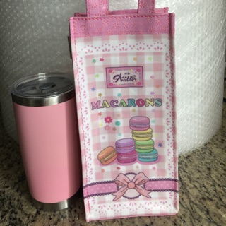 กระเป๋าผ้าเคลือบใส่แก้วเยติ Yeti (PinkMacaron)