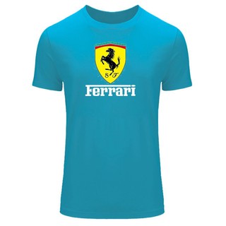 เสื้อยืดแขนสั้นพิมพ์ลาย Ferrari สำหรับผู้ชาย