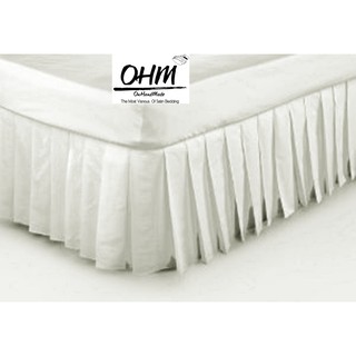 OHM Bed Skirt-กระโปรงเตียงแบบจีบรอบ ผ้าเครปซาติน 220 เส้น ขนาด 6 ฟุต (สีงาช้าง)