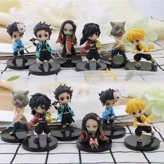 ตุ๊กตาอนิเมะดาบพิฆาตอสูร Kimetsu no Yaiba ของเล่นสําหรับเด็กผู้ชาย ผู้หญิง 6 ชิ้น ต่อชุด