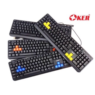 OKER Keyboard คีย์บอร์ด รุ่น KB-318 Slim Desktop คีย์บอร์ดกันน้ำ ผลิตจากวัสดุคุณภาพดี