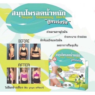 🥬สมุนไพรลดน้ำหนัก สูตรเร่งรัด  ปรับปรุงใหม่ Super Slimming Herb 30cps.