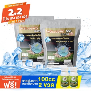 โปรโมชั่นพิเศษสุดคุ้ม 2 ฟรี 2 ซื้อโพลิเมอร์เม็ดใหญ่พีดี100พลัส 500กรัม2ถุง แถมฟรี สารเร่งรากปรับค่าน้ำ2 ขวด ขนาด 100ซีซี