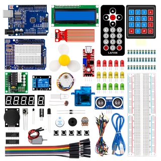 Lafvin ชุดสตาร์ทเตอร์ สําหรับ Arduino Uno R3 - Uno R3 Board Stepper Motor SG90 Servo 1602 LCD