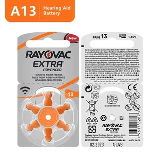 ถ่านเครื่องช่วยฟัง เบอร์13 สีส้ม RayovacExtra A13 Pr48 ถ่านใส่เครื่องช่วยฟัง ถ่านใส่หูฟัง