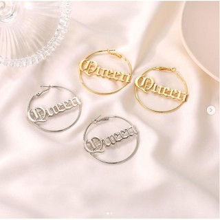 ต่างหูห่วง Queen Gold ,Silver พร้อมส่ง