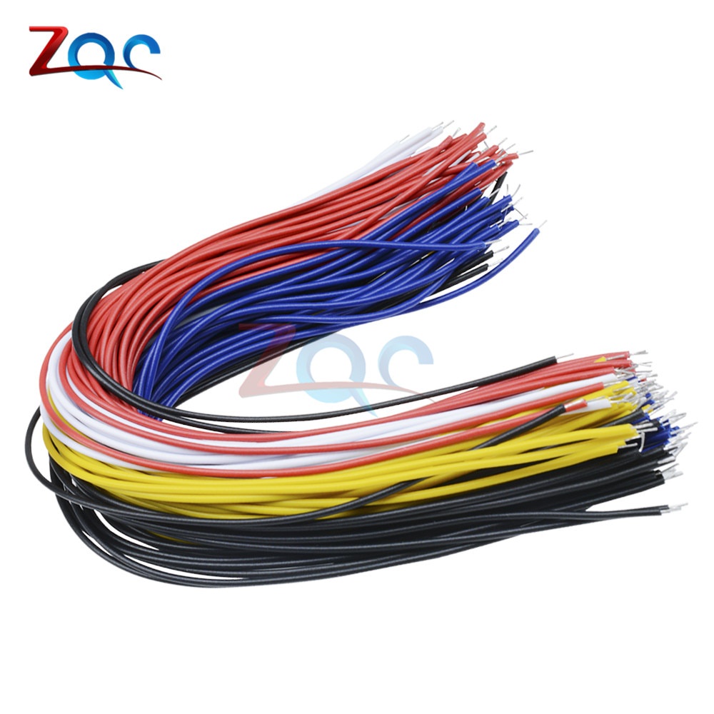 100pcs/lot Tin-Plated Breadboard PCB Solder Cable 26AWG 20 ซม.Fly Jumper Wire Cable Tin Conductor Wires 1007-26AWG Connector Wire