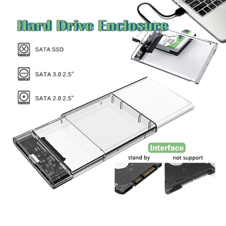 กล่องใส่HDD ถาดแปลงใส่ฮาร์ดดิสก์ ส่งถ่ายรวดเร็ว กล่องใสHarddisk SSD 2.5นิ้ว USB3.0 Hard Drive Enclosure(ไม่รวมHDD)