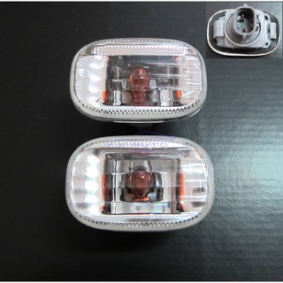 (1คู่) ไฟแก้มคริสตัล โตโยต้า วีโก้ ปี 2005-2015 TOYOTA HILUX VIGO SR INDICATOR LIGHT พร้อมขั้วและหลอดไฟ ไฟแก้ม ไฟข้างรถ