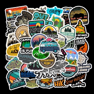 BSBL 50 PCS Camping Landscape Stickers Outdoor Adventure Climbing Waterproof Sticker BL